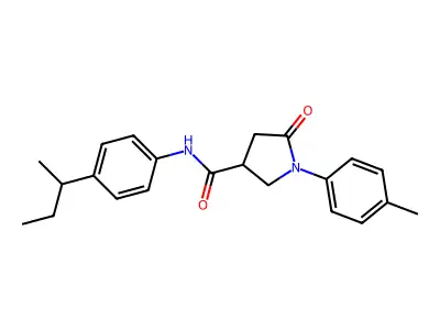 N-(4-butan-2-ylphenyl)-1-(4-methylphenyl)-5-oxopyrrolidine-3-carboxamide structure