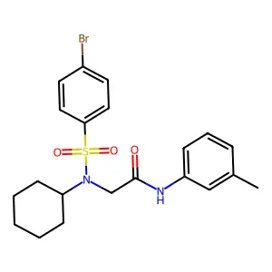 2-[(4-bromophenyl)sulfonyl-cyclohexylamino]-N-(3-methylphenyl)acetamide structure
