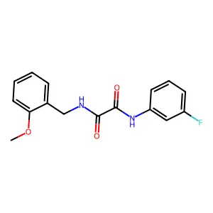N'-(3-fluorophenyl)-N-[(2-methoxyphenyl)methyl]oxamide structure