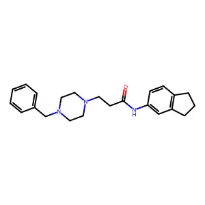 3-(4-benzylpiperazin-1-yl)-N-(2,3-dihydro-1H-inden-5-yl)propanamide structure