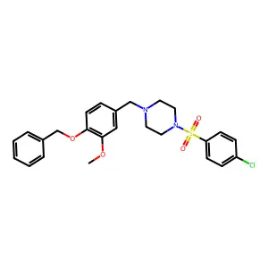 1-[4-(Benzyloxy)-3-methoxybenzyl]-4-[(4-chlorophenyl)sulfonyl]piperazine structure
