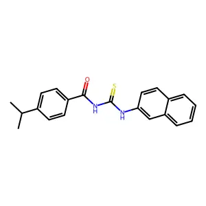 N-(naphthalen-2-ylcarbamothioyl)-4-propan-2-ylbenzamide structure