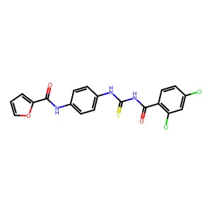 N-[4-[(2,4-dichlorobenzoyl)carbamothioylamino]phenyl]furan-2-carboxamide structure