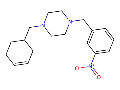 1-(Cyclohex-3-en-1-ylmethyl)-4-(3-nitrobenzyl)piperazine structure
