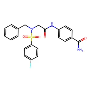 4-({N-benzyl-N-[(4-fluorophenyl)sulfonyl]glycyl}amino)benzamide structure
