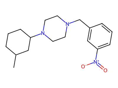 1-(3-Methylcyclohexyl)-4-(3-nitrobenzyl)piperazine structure