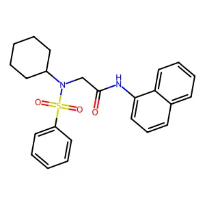 2-[benzenesulfonyl(cyclohexyl)amino]-N-naphthalen-1-ylacetamide structure