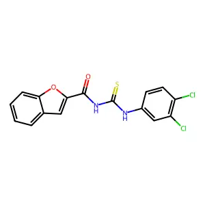 N-[(3,4-dichlorophenyl)carbamothioyl]-1-benzofuran-2-carboxamide structure