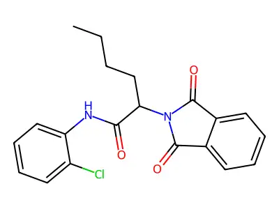 N-(2-chlorophenyl)-2-(1,3-dioxoisoindol-2-yl)hexanamide structure