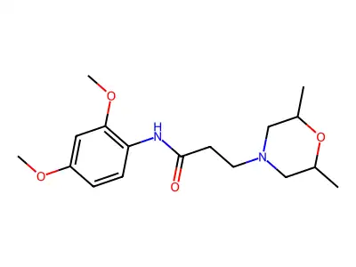 N-(2,4-dimethoxyphenyl)-3-(2,6-dimethylmorpholin-4-yl)propanamide structure