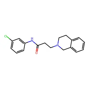 N-(3-chlorophenyl)-3-(3,4-dihydro-1H-isoquinolin-2-yl)propanamide structure