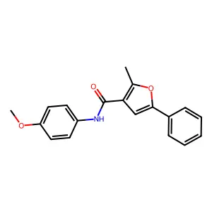 N-(4-methoxyphenyl)-2-methyl-5-phenylfuran-3-carboxamide structure