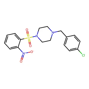 1-(4-Chlorobenzyl)-4-[(2-nitrophenyl)sulfonyl]piperazine structure