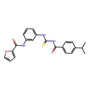 N-[3-[(4-propan-2-ylbenzoyl)carbamothioylamino]phenyl]furan-2-carboxamide structure