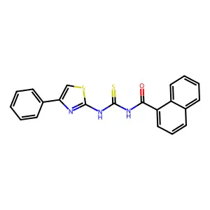 N-[(4-phenyl-1,3-thiazol-2-yl)carbamothioyl]naphthalene-1-carboxamide structure
