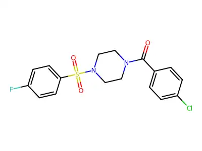 (4-Chlorophenyl)-[4-(4-fluorophenyl)sulfonylpiperazin-1-yl]methanone structure