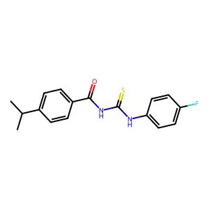N-[(4-fluorophenyl)carbamothioyl]-4-(propan-2-yl)benzamide structure