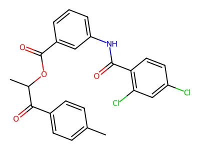 1-Methyl-2-(4-methylphenyl)-2-oxoethyl 3-[(2,4-dichlorobenzoyl)amino]benzoate structure