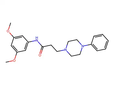 N-(3,5-dimethoxyphenyl)-3-(4-phenylpiperazin-1-yl)propanamide structure