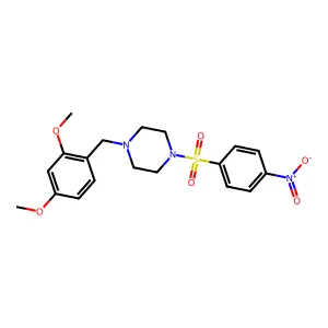 1-[(2,4-Dimethoxyphenyl)methyl]-4-(4-nitrophenyl)sulfonylpiperazine structure