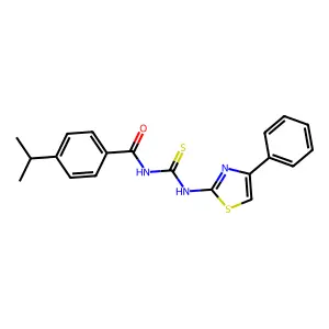 N-[(4-phenyl-1,3-thiazol-2-yl)carbamothioyl]-4-propan-2-ylbenzamide structure