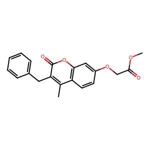methyl 2-[(3-benzyl-4-methyl-2-oxo-2H-chromen-7-yl)oxy]acetate structure