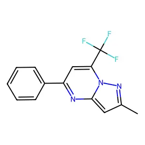 2-Methyl-5-phenyl-7-(trifluoromethyl)pyrazolo[1,5-a]pyrimidine structure