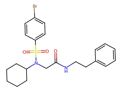 N~2~-[(4-bromophenyl)sulfonyl]-N~2~-cyclohexyl-N-(2-phenylethyl)glycinamide structure