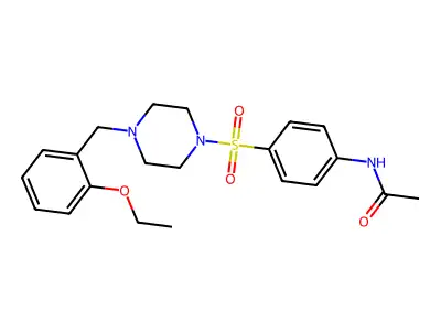 N-[4-[4-[(2-ethoxyphenyl)methyl]piperazin-1-yl]sulfonylphenyl]acetamide structure