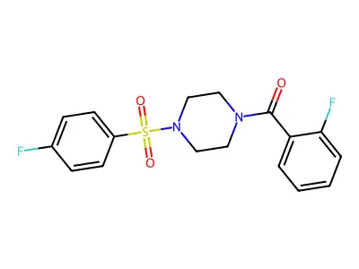(2-Fluorophenyl)-[4-(4-fluorophenyl)sulfonylpiperazin-1-yl]methanone structure