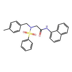 2-[benzenesulfonyl-[(4-methylphenyl)methyl]amino]-N-naphthalen-1-ylacetamide structure