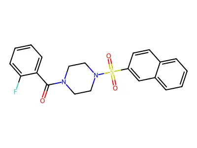 (2-Fluorophenyl)-(4-naphthalen-2-ylsulfonylpiperazin-1-yl)methanone structure