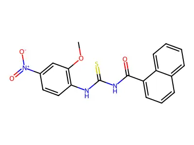 N-[(2-methoxy-4-nitrophenyl)carbamothioyl]naphthalene-1-carboxamide structure