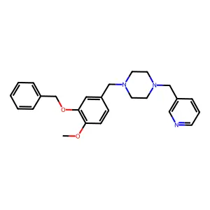 1-[(4-Methoxy-3-phenylmethoxyphenyl)methyl]-4-(pyridin-3-ylmethyl)piperazine structure