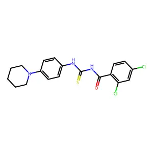2,4-dichloro-N-[(4-piperidin-1-ylphenyl)carbamothioyl]benzamide structure