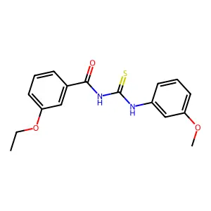 3-ethoxy-N-[(3-methoxyphenyl)carbamothioyl]benzamide structure