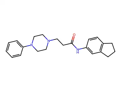 N-(2,3-dihydro-1H-inden-5-yl)-3-(4-phenylpiperazin-1-yl)propanamide structure