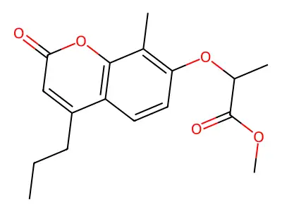 methyl 2-[(8-methyl-2-oxo-4-propyl-2H-chromen-7-yl)oxy]propanoate structure