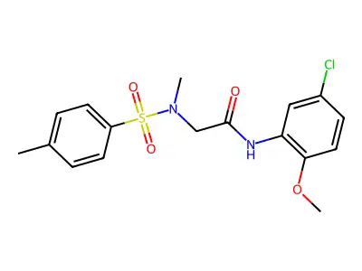N-(5-chloro-2-methoxyphenyl)-2-[methyl-(4-methylphenyl)sulfonylamino]acetamide structure