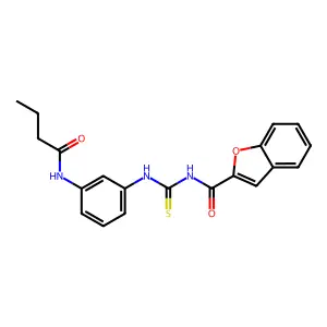 N-[[3-(butanoylamino)phenyl]carbamothioyl]-1-benzofuran-2-carboxamide structure