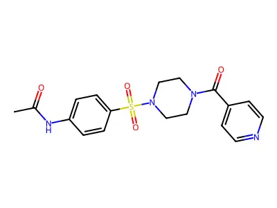 N-[4-[4-(pyridine-4-carbonyl)piperazin-1-yl]sulfonylphenyl]acetamide structure