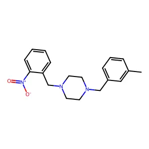 1-[(3-Methylphenyl)methyl]-4-[(2-nitrophenyl)methyl]piperazine structure