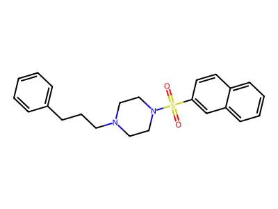 1-Naphthalen-2-ylsulfonyl-4-(3-phenylpropyl)piperazine structure
