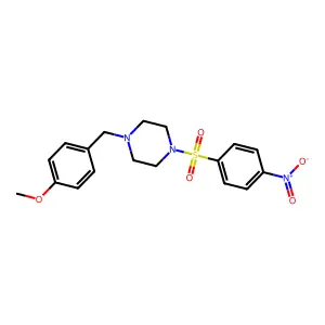 1-[(4-Methoxyphenyl)methyl]-4-(4-nitrophenyl)sulfonylpiperazine structure