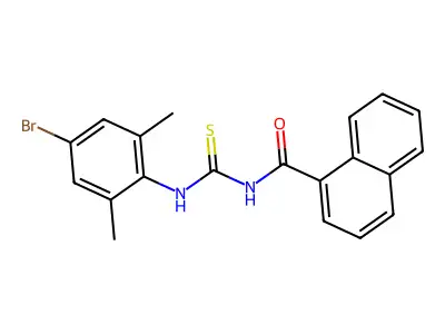 N-[(4-bromo-2,6-dimethylphenyl)carbamothioyl]naphthalene-1-carboxamide structure