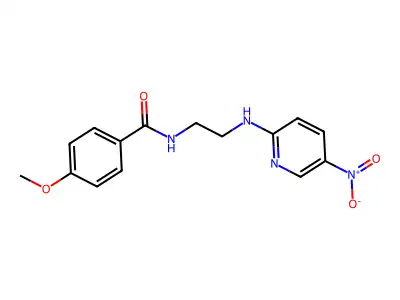 4-methoxy-N-[2-[(5-nitropyridin-2-yl)amino]ethyl]benzamide structure