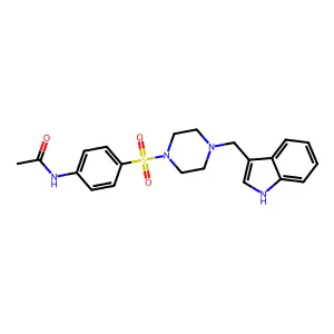 N-[4-[4-(1H-indol-3-ylmethyl)piperazin-1-yl]sulfonylphenyl]acetamide structure