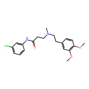 N-(3-chlorophenyl)-3-[2-(3,4-dimethoxyphenyl)ethyl-methylamino]propanamide structure
