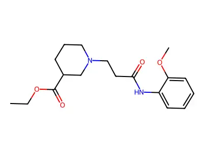 Ethyl 1-{3-[(2-methoxyphenyl)amino]-3-oxopropyl}piperidine-3-carboxylate structure