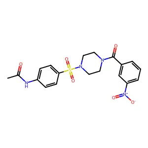 N-(4-((4-(3-nitrobenzoyl)piperazin-1-yl)sulfonyl)phenyl)acetamide structure